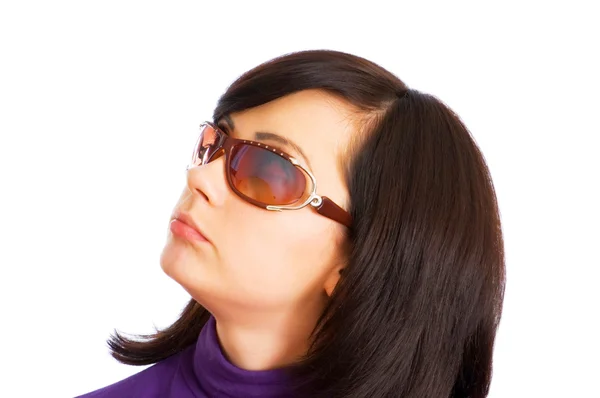 Young girl in sunglasses isolated — Stock Photo, Image