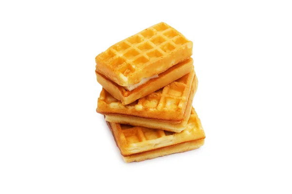 Três peças de waffles belgas — Fotografia de Stock