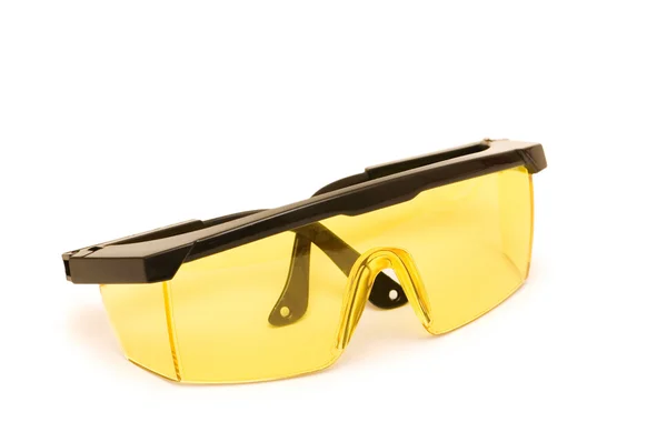 Occhiali di sicurezza giallo isolati — Foto Stock