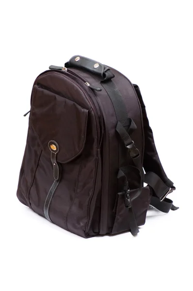Black backpack isolated on the white — Stock Photo, Image