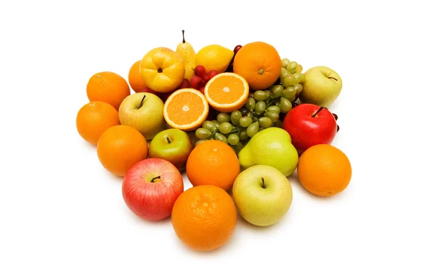 Різні фрукти ізольовані на білому — стокове фото