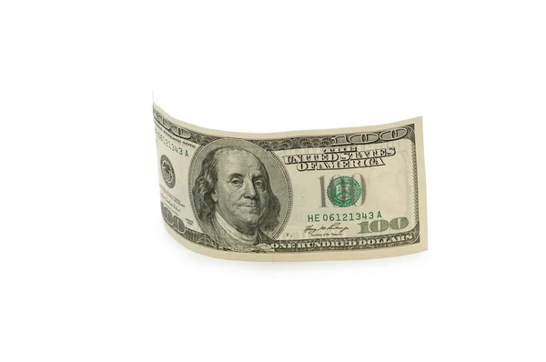 Dolar banknotów na białym tle — Zdjęcie stockowe