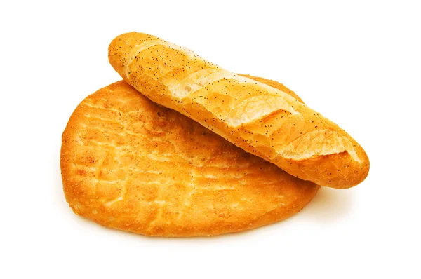 Два хлібних хліба ізольовані — стокове фото
