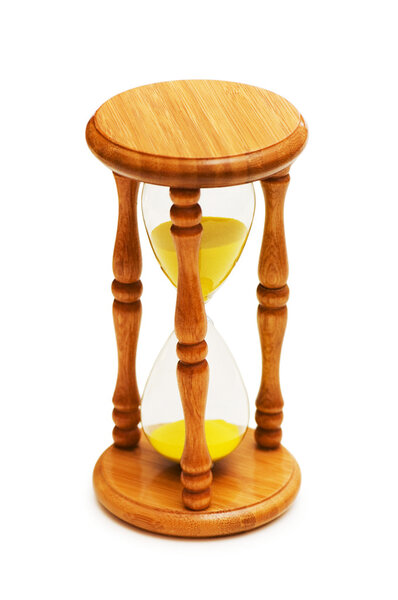 Wooden hourglass isolated