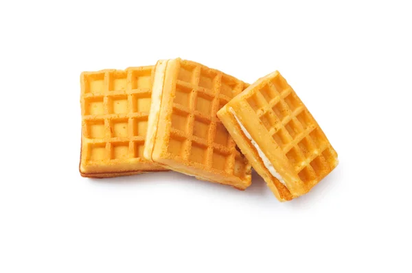 Três peças de waffles belgas — Fotografia de Stock