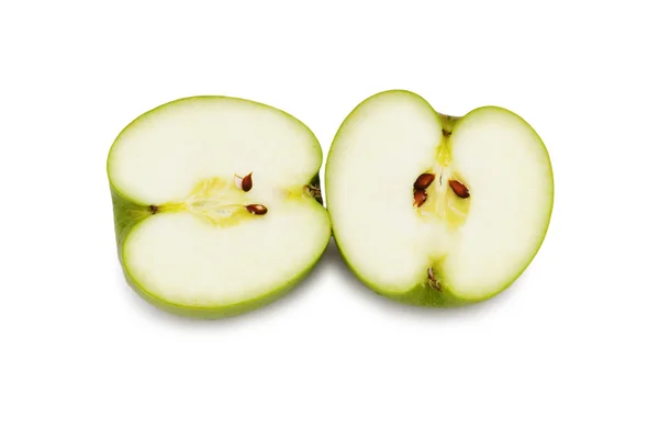 Deux morceaux de pomme isolés — Photo