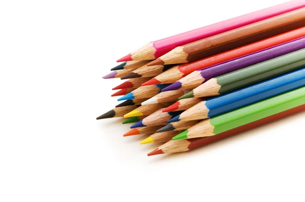 Various colour pencils isolated — Stock Photo, Image