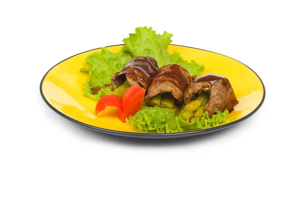 Beef rolls isolated on the white — Stock Photo, Image