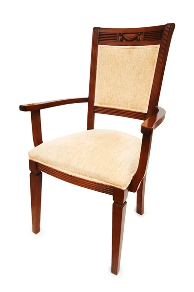 Деревянное кресло изолировано — стоковое фото