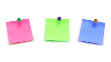 Three post it notes isolated clipart