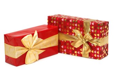 Two gift boxes isolated on the white