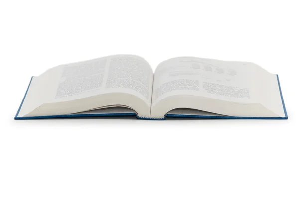 Açık kitap üzerine beyaz izole — Stok fotoğraf