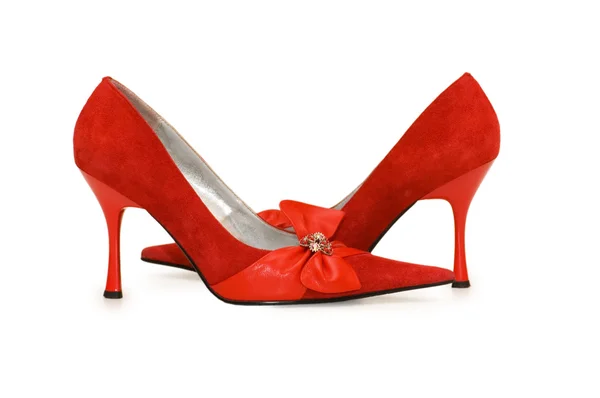 Zapatos rojos aislados en el blanco — Foto de Stock