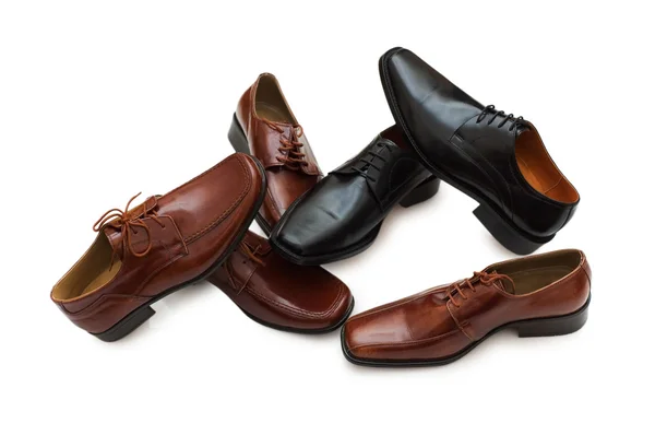 Varios zapatos masculinos aislados — Foto de Stock