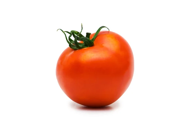 Κόκκινη ντομάτα απομονωμένη στο λευκό — Φωτογραφία Αρχείου