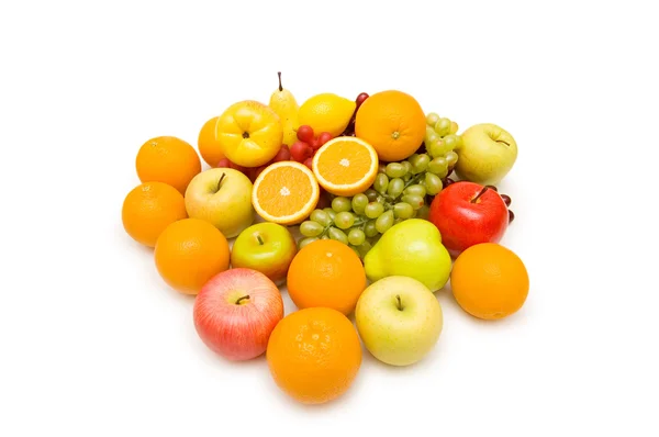 Διάφορα φρούτα απομονωμένη στο λευκό — Φωτογραφία Αρχείου