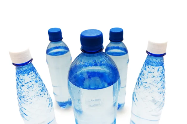 Water bottles isolated on the white — Stock Photo, Image