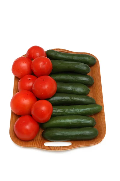 Okurky a rajčata — Stock fotografie