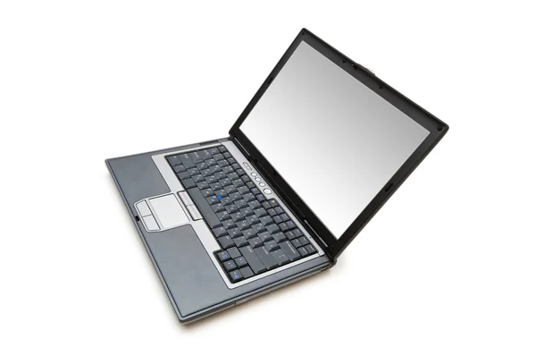 Srebrny laptopa na białym tle — Zdjęcie stockowe