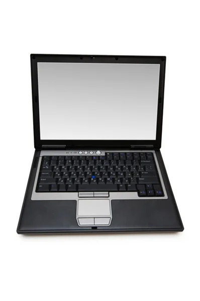 Elszigetelt fehér ezüst laptop — Stock Fotó