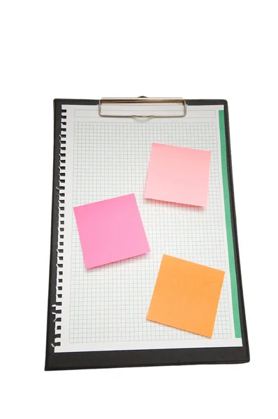 Open binder with post-it notes — Stock Photo, Image