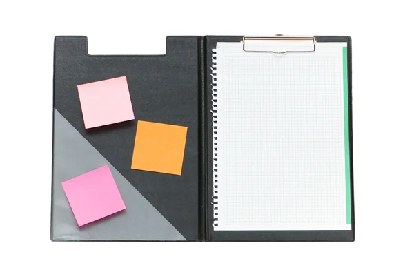 Open binder with post-it notes — Stock Photo, Image