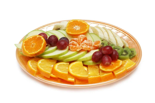 stock image Fruit salad in the plate isolated