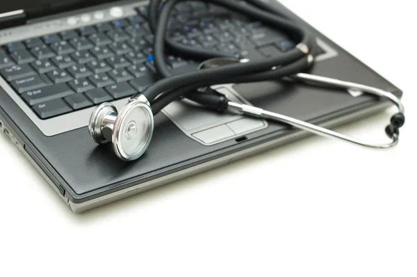 Stetoskop a laptop — Stock fotografie