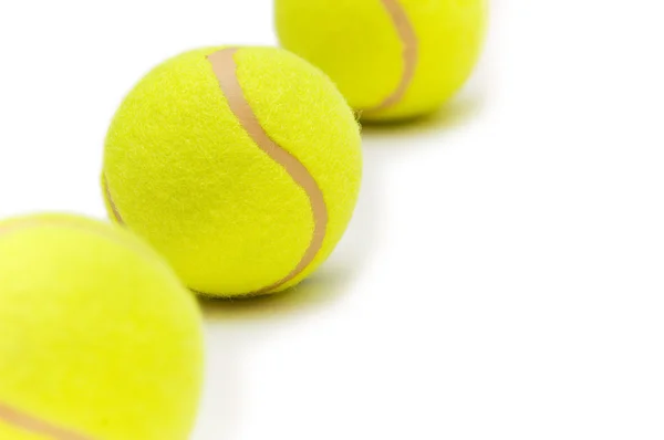 Bolas de tênis isoladas no branco — Fotografia de Stock