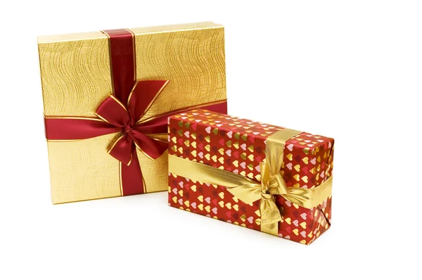 Dos cajas de regalo aisladas en el blanco —  Fotos de Stock