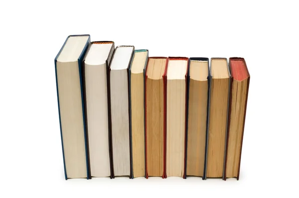 Verschiedene Bücher isoliert auf dem weißen — Stockfoto