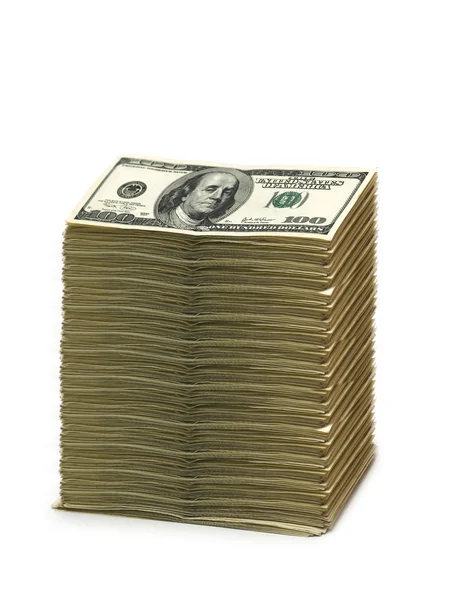 Stack of american dollars isolated — Stock Photo, Image