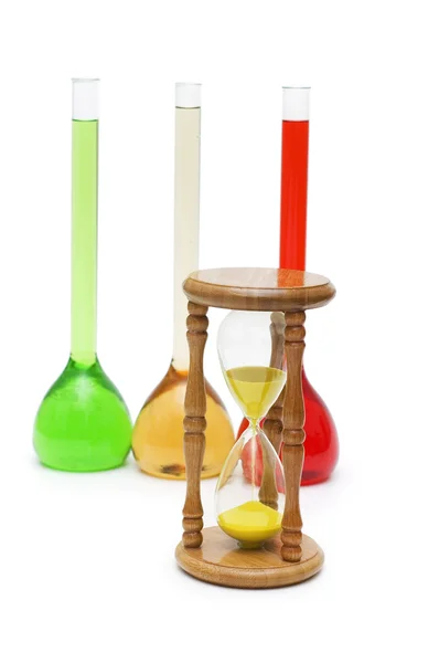 Hour glass and tubes isolated — Stock Photo, Image