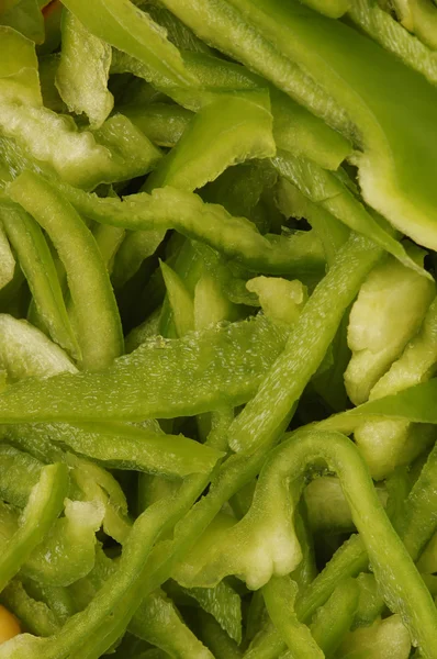 Sliced green peppers — Stock Photo, Image