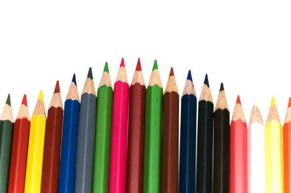 様々 な色の鉛筆の分離 — ストック写真