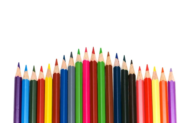 Diverse kleur potloden geïsoleerd — Stockfoto