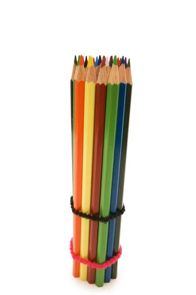 Lápis de cor isolados no branco — Fotografia de Stock