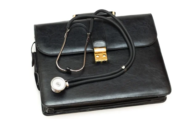Lékaři případ s stetoskop — Stock fotografie