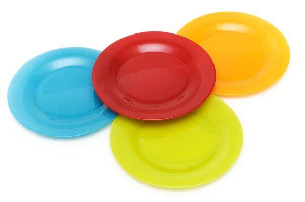 Platten in verschiedenen Farben isoliert — Stockfoto