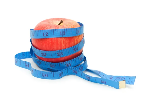 Manzana roja que ilustra la dieta de frutas —  Fotos de Stock