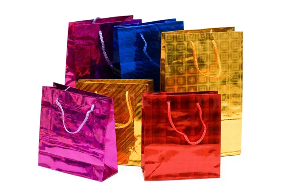 Colorful bags isolated on the white Royalty Free Stock Photos