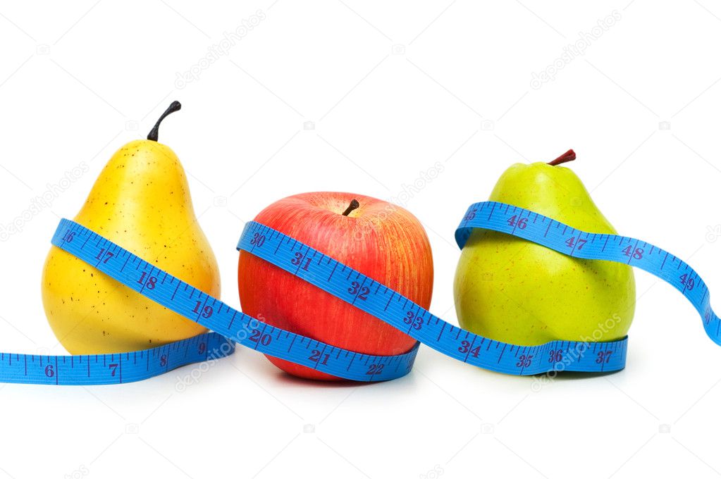 Pears and apple illustrating dieting