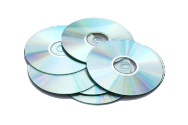Birçok CD'ler üzerinde beyaz izole