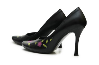 Black woman shoes isolated clipart