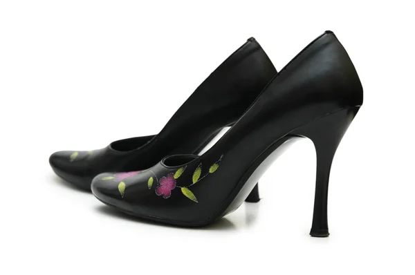 Чорні жіночі туфлі ізольовані — стокове фото