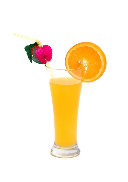 Orange slice and juice isolated — Stock Photo, Image