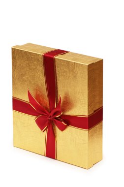 parlak giftbox üzerinde beyaz izole