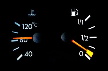 Petrol and temperature meters clipart