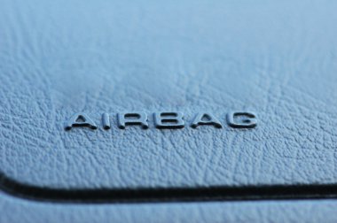 Airbag caption on the car dashboard clipart