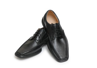izole siyah erkek ayakkabı